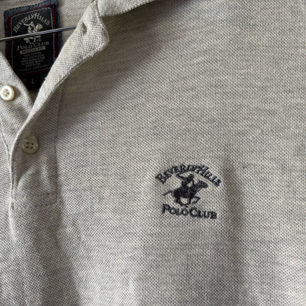 Beverly Hills Polo Modern Fit Polo Shirt Preppy Chic Classic Large Smart Casual - Picture 6 of 10